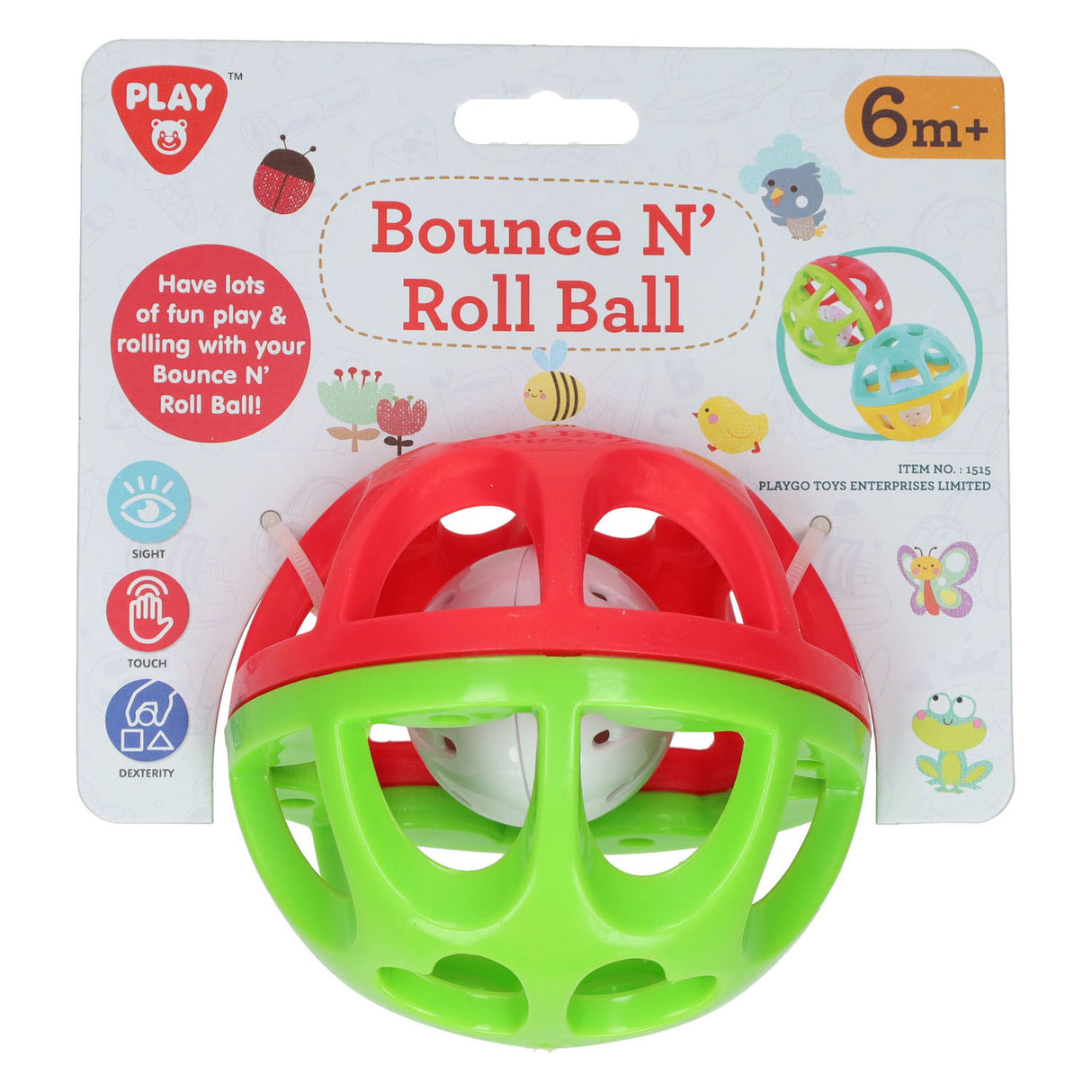Playgo hüpft und spielt Ball