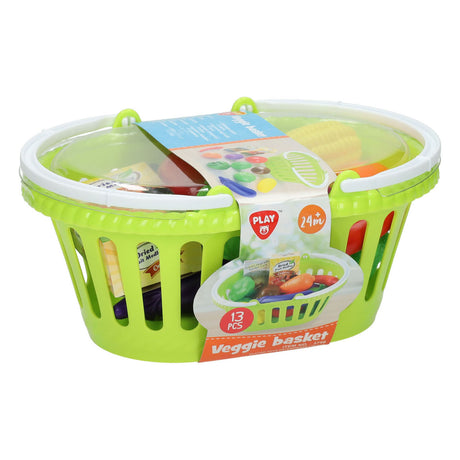 Playgo Spielzeug-Gemüsekorb – 13-teiliges Kunststoff-Spielset Gemüse.