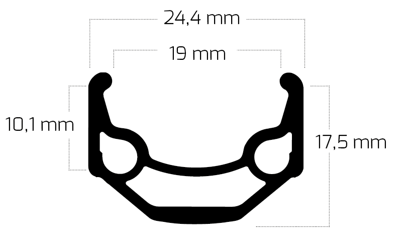 RYDE VELG ZAC 19 26 559 x 19c Aluminium 36 otworów 14 g czarny