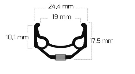 Ryde Velg Zac 19 28 622 x 19C Aluminium 36 Löcher 14g Silber