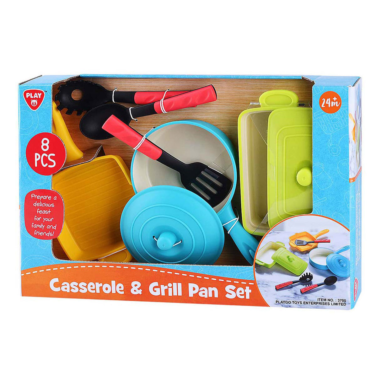 Play Grill Pans Set mat Accessoiren, 8DLG.