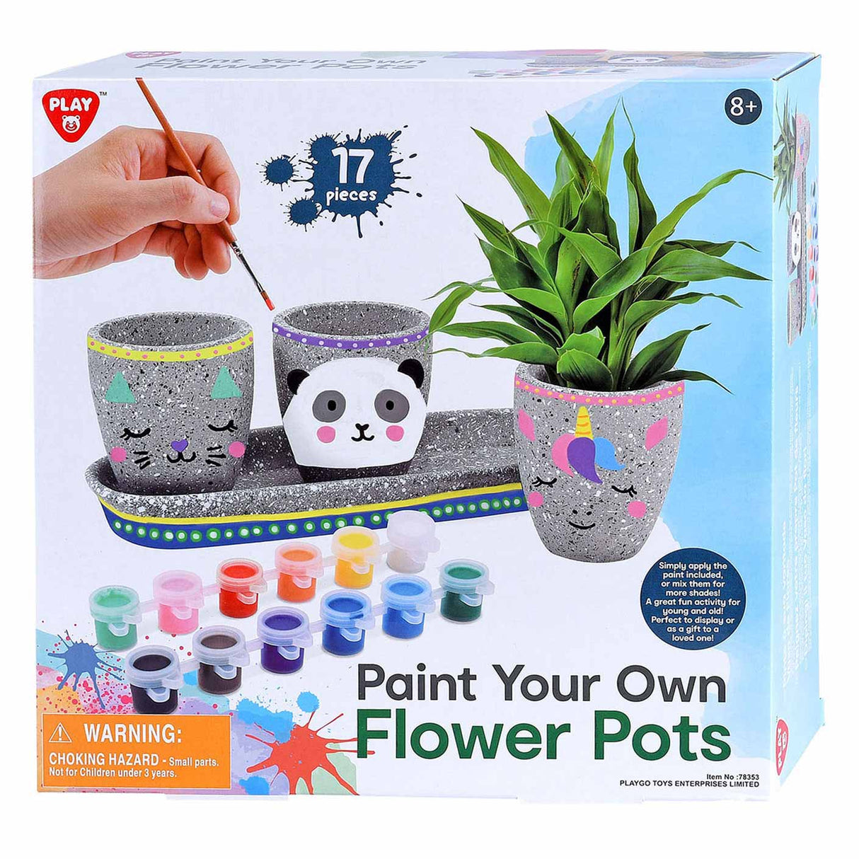 Spil Paint Your Own Cement Flower Pots, 17dlg.