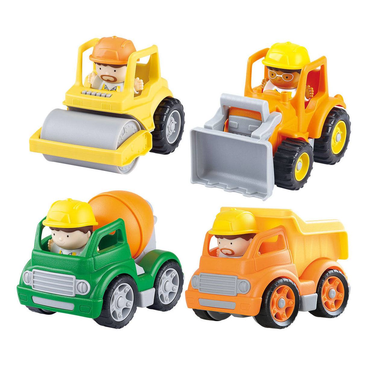 Gioca a mini veicoli da costruzione con figure Play Set, 8DLG.