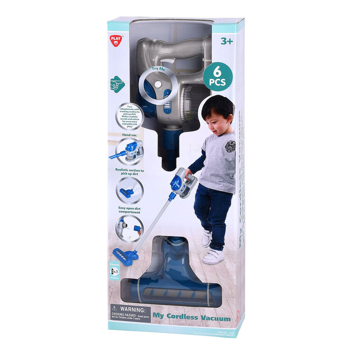 Playgo Akku-Staubsauger grau blau - 6 Stk.