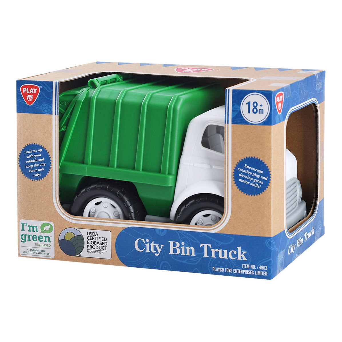 Biobasierter Müllwagen von Playgo, grün