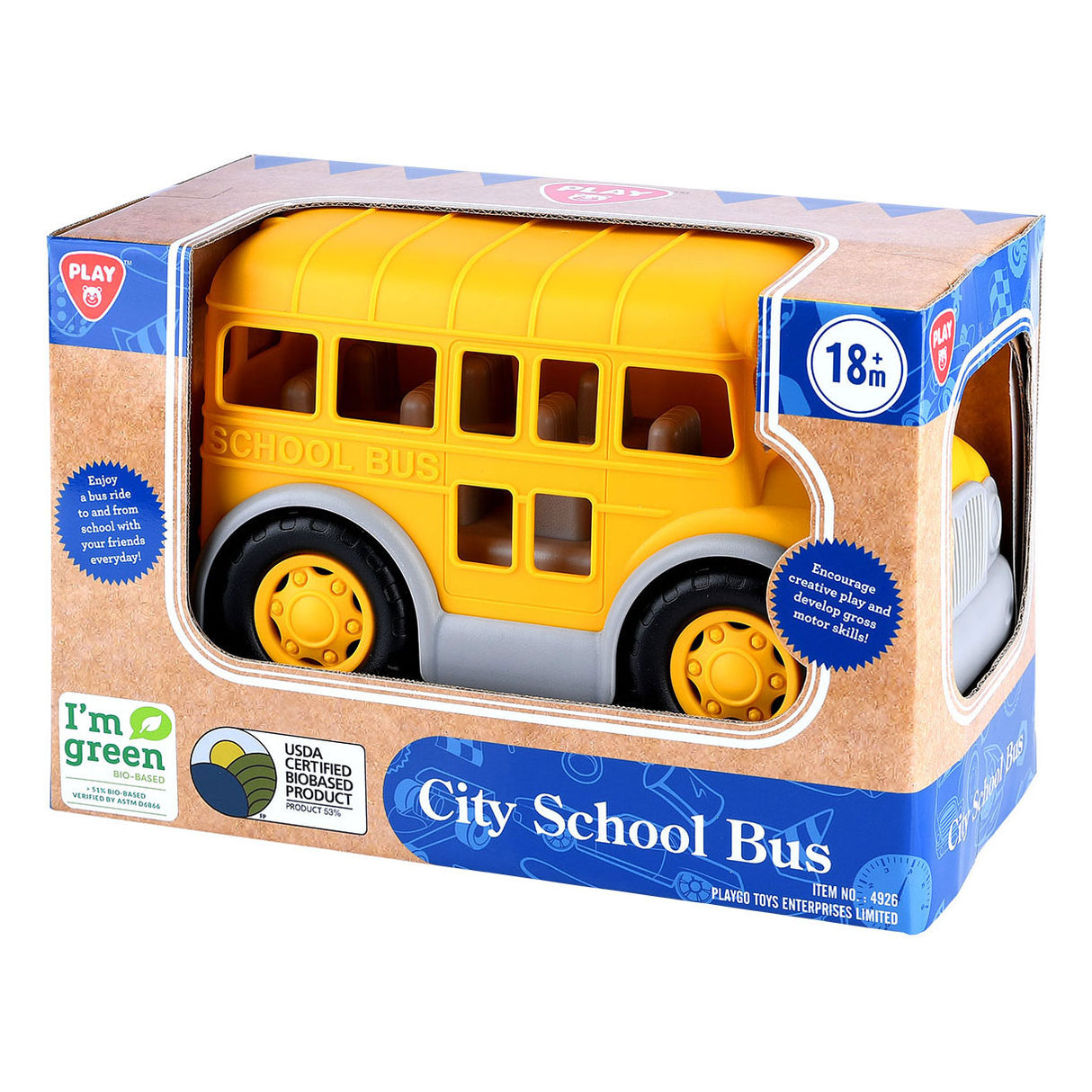 Biobasierter Schulbus von Playgo – 28 cm