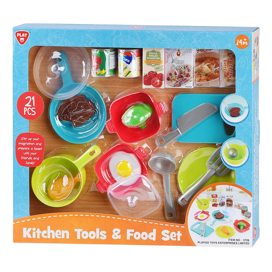 Play kitchen accessories and play set set, 21dlg.