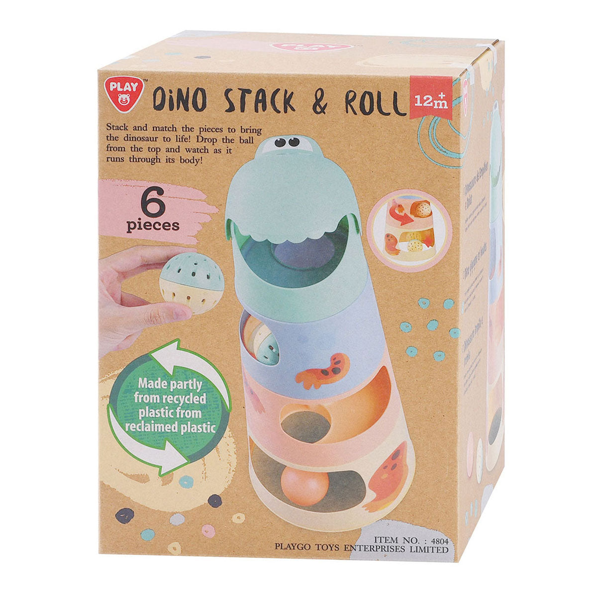 Zahrajte si Dino Stacking Tower s koulemi, 6dlg.