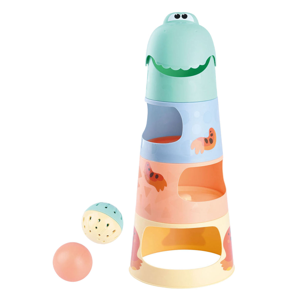 Zahrajte si Dino Stacking Tower s koulemi, 6dlg.