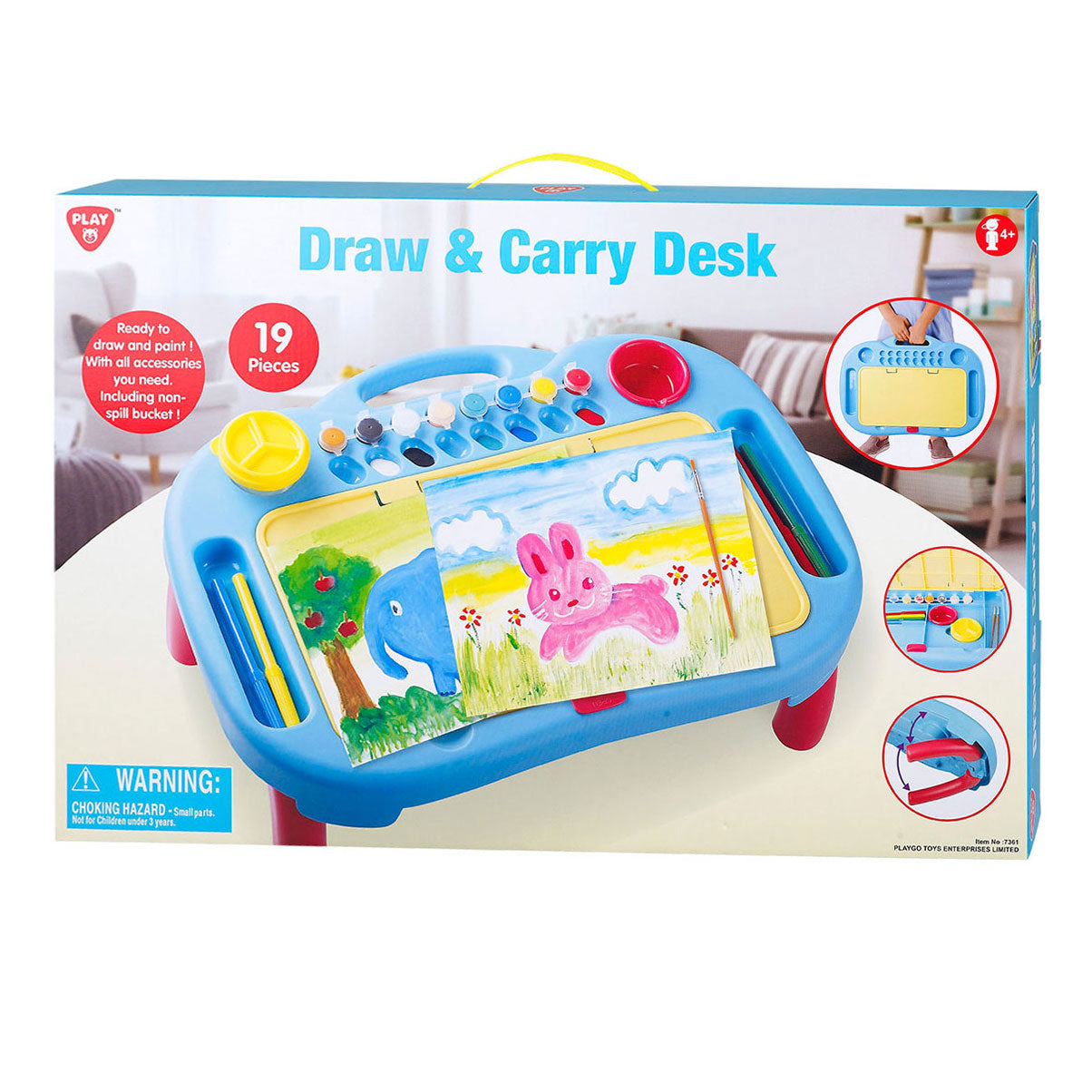 Tragbares Zeichenbrett-Set von Playgo – 19-tlg.