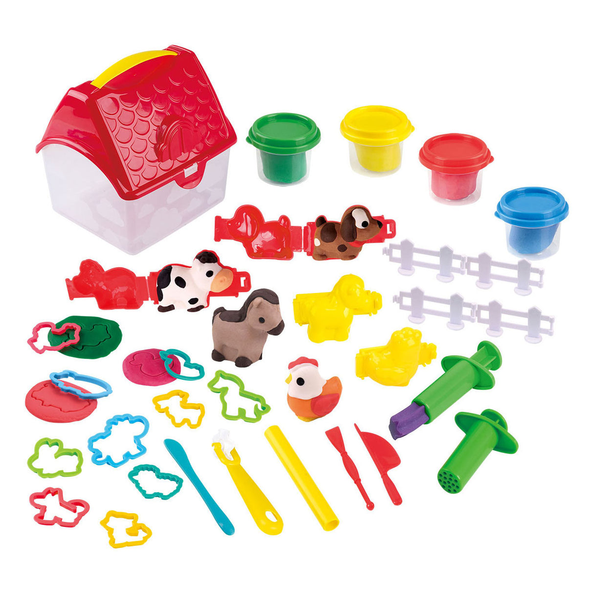 Play Farm Kleiset in Storage Box, 4 barattoli di argilla