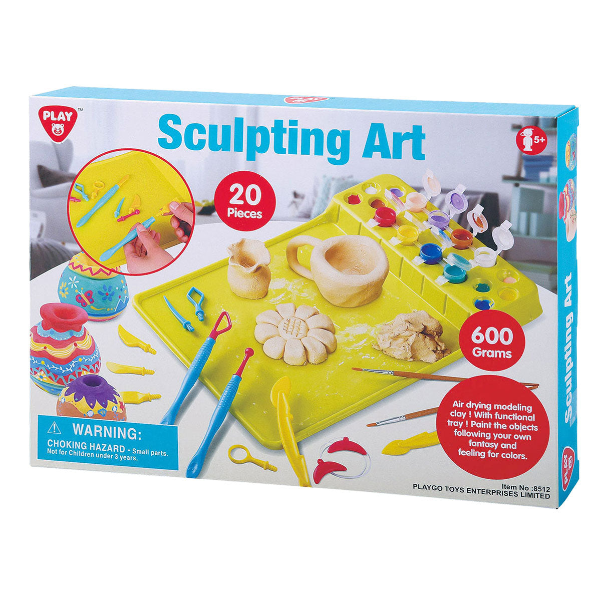 Play sculpting clayet with paint and accessories, 20dlg.