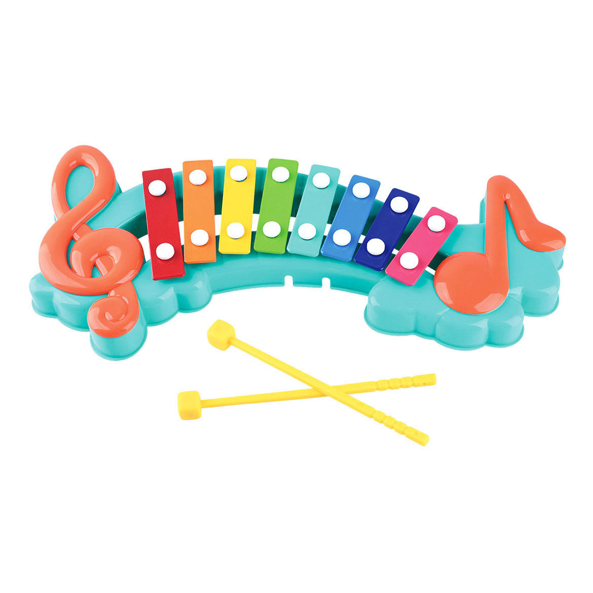 Play xylophone with musical notes, 3dlg.