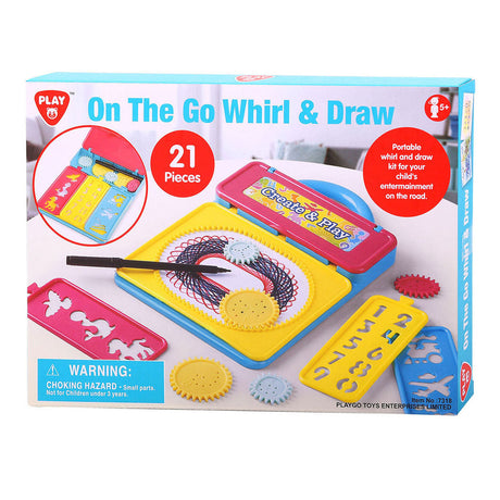 Tragbares Spirograph- und Vorlagen-Zeichenbrett von Play, 21-tlg.