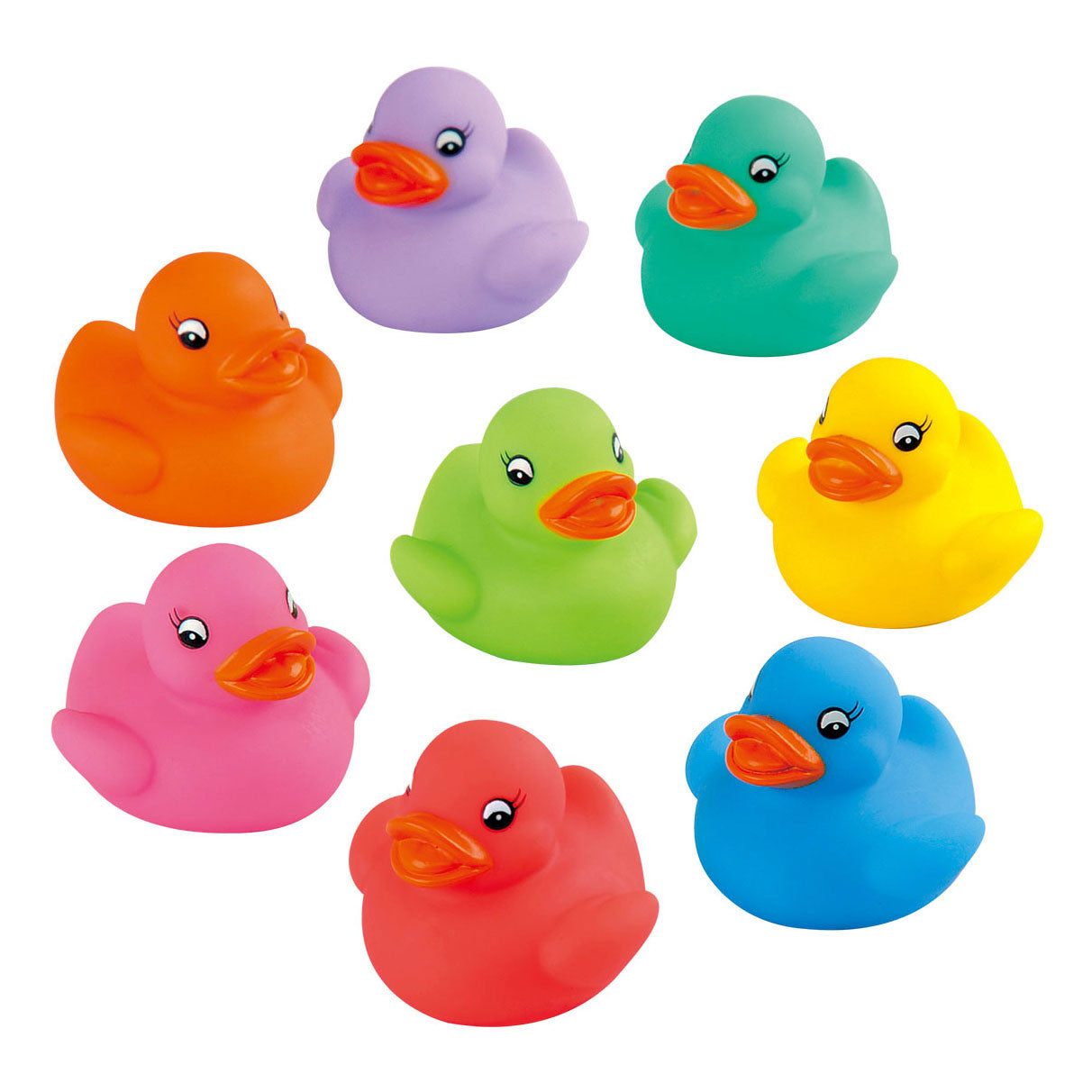 Play rainbow rubber ducks, 8th.