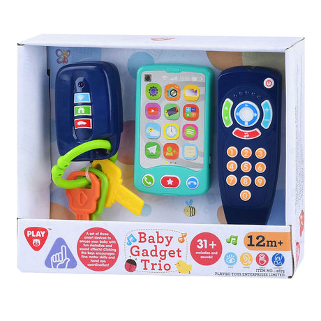 Spielspielzeug für Babys, Schlüssel, Fernbedienung und Telefon, 3-teilig.