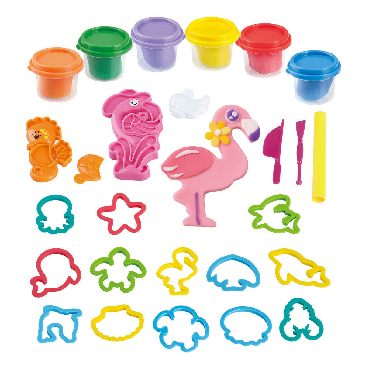 Play zeedieren kleiset, 6 kleipotjes