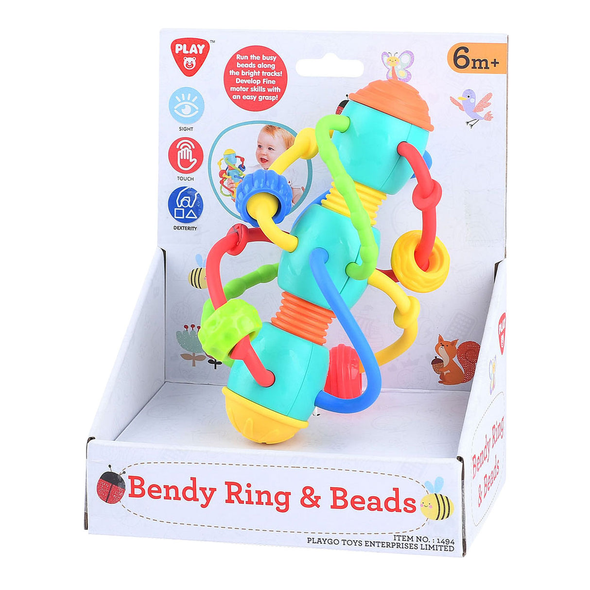 Playgo-Babyspielzeug mit Ringen und Perlen
