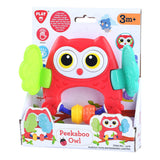 Play peekaboo owl rattle red