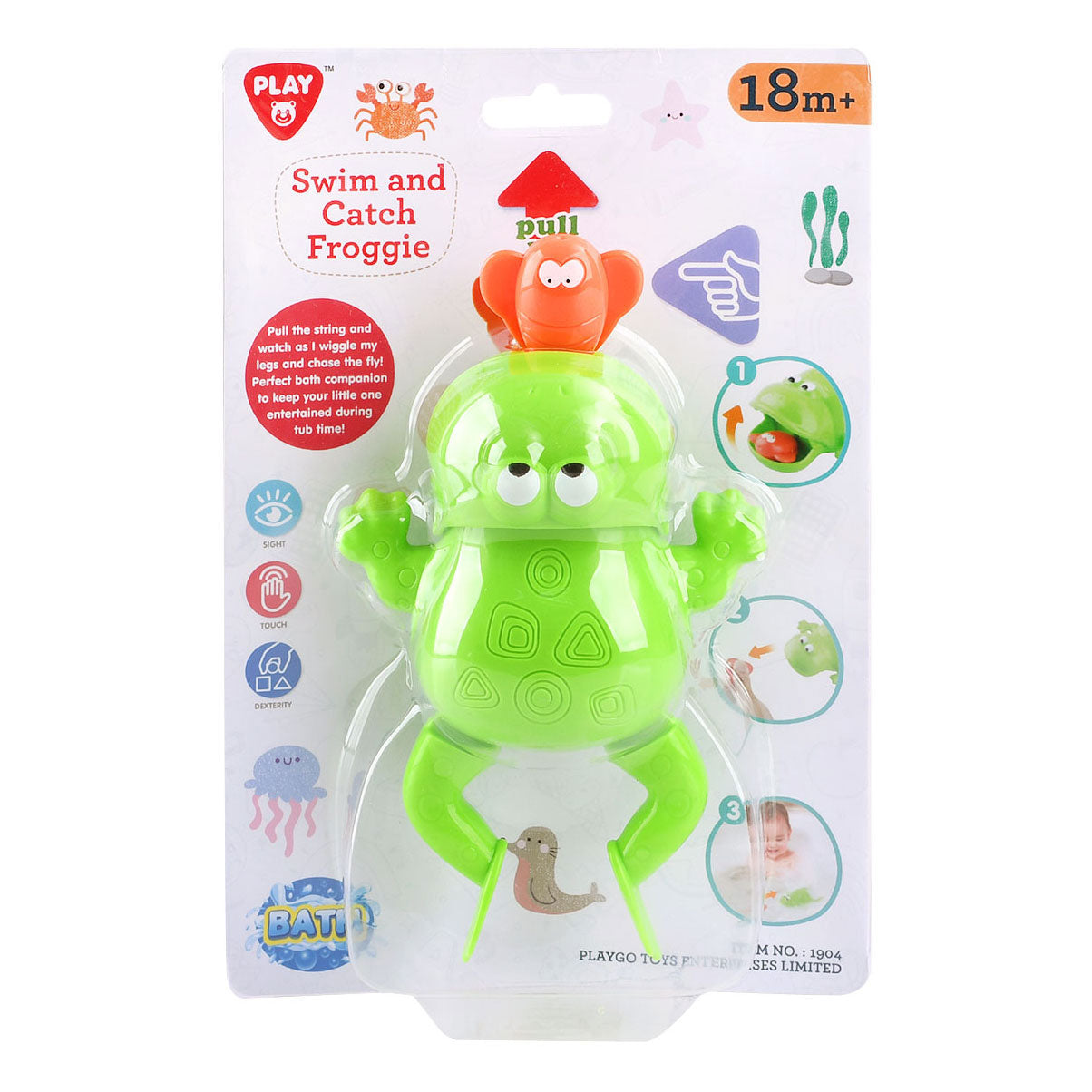 Playgo Badespielzeug zum Fangen und Schwimmen eines Frosches – 2 Teile.