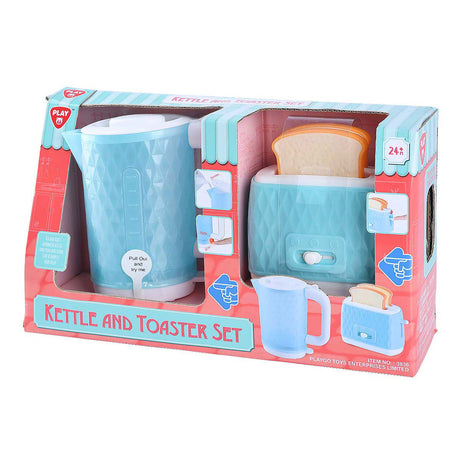 Playgo Spielzeug-Wasserkocher und Toaster mit Brot – 4 Stück.