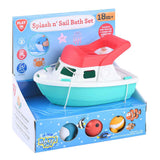 Playgo Badespielzeugboot mit Spritzenfiguren für sensorisches Spielen.