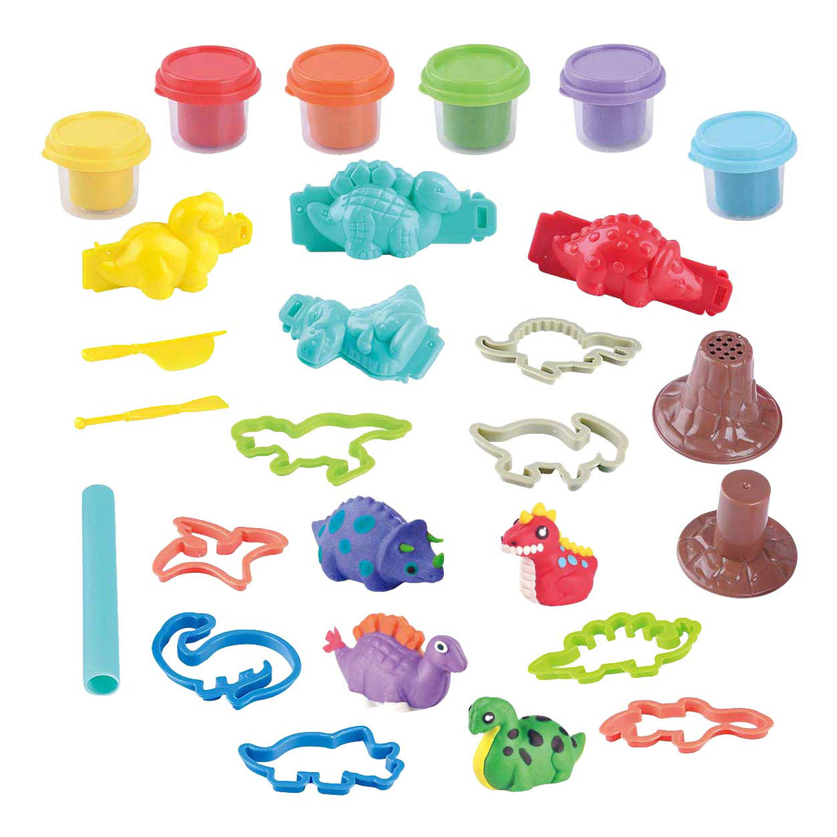 Spiel-Dino-Party-Ton-Set, 6 Tontöpfe