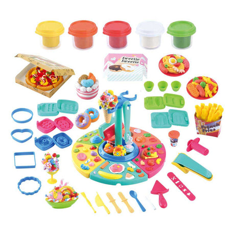 Playgo Tonspielset, luxuriöser Essensspaß – 5 Töpfe aus buntem Ton.