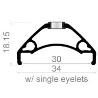 RODI RIM TRYP 30 28 29 622 X 30C Aluminium 32 Trou Disc noir