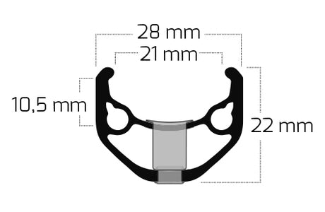 Ryde Velg Zac 421 28 29 622*21C Aluminium 36 Löcher 14 g Schwarz geschärft