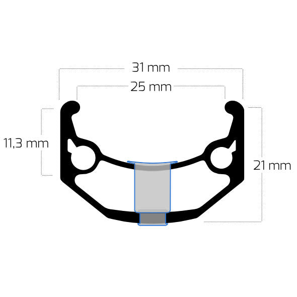 Ryde Relg Zac Bull 282 622 x 25c Aluminium 36 Lächer 14g Schwaarz