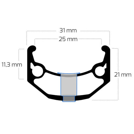 Ryde Relg Zac Bull 282 622 x 25c Aluminium 36 Lächer 14g Schwaarz