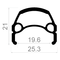 Rodi Velg 19 28 622 x 19C 36 Luknje 14g črne z platiščem.