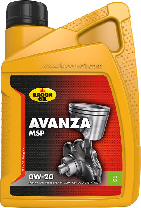 Kroon-Oil – Avanza MSP 0W-20 – synthetisches Motoröl – 1 Liter – transparent