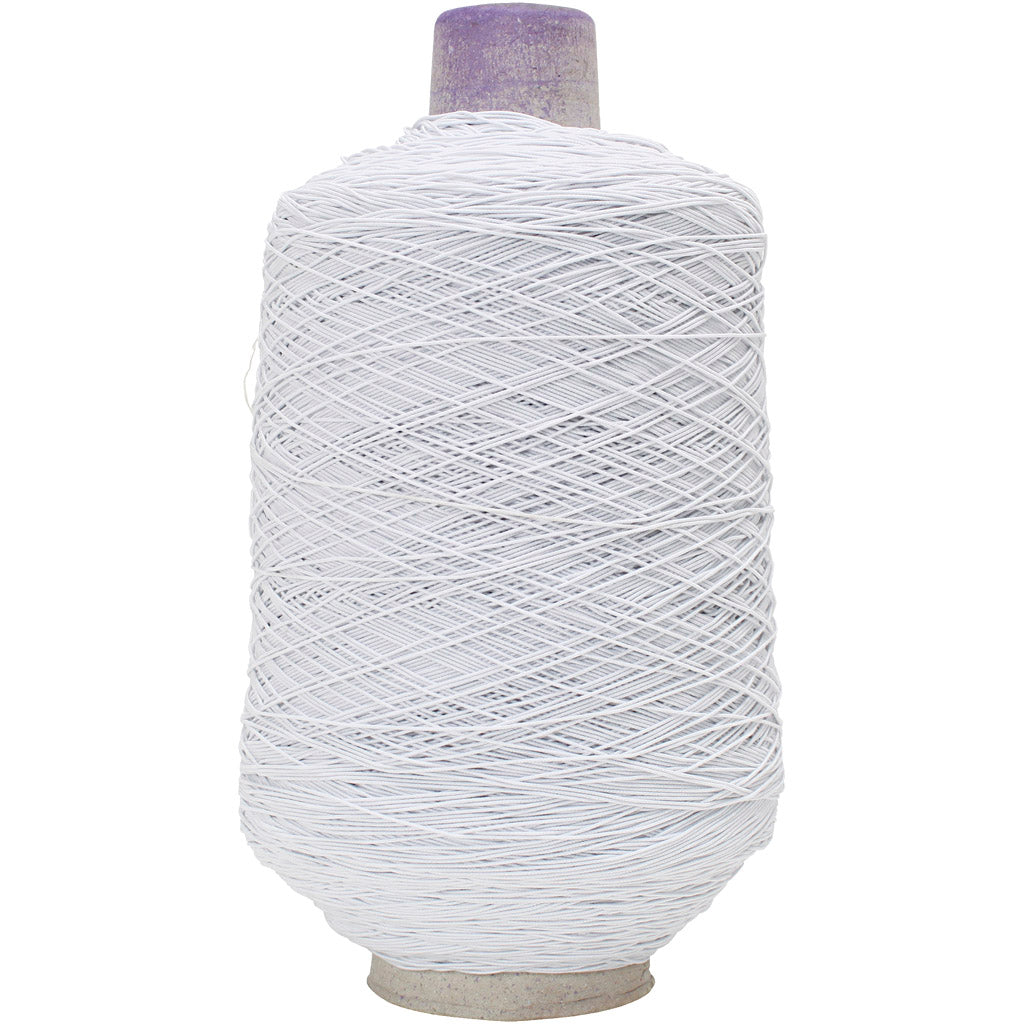 Https: www.cchobby.nl dünnes, rundes, elastisches Garn, weiß, 1500 m, 1 Rolle