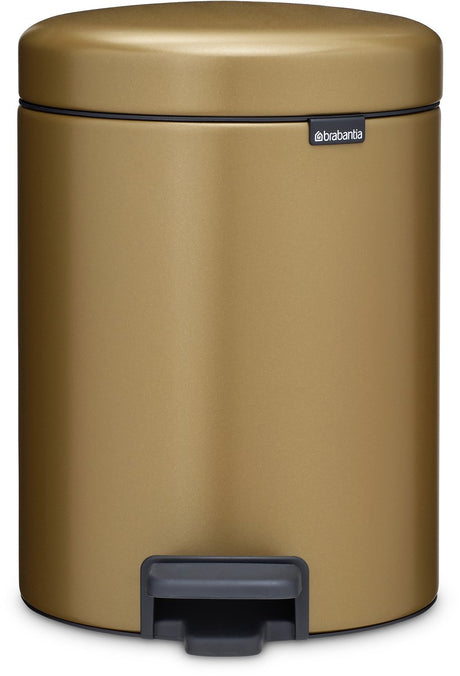 Brabantia Newicon Abfallbehälter – 5 Liter – Badezimmer – warmes Messing