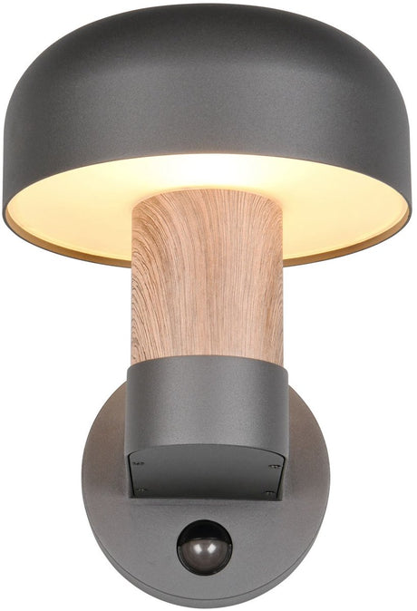 Trio Fraser - Wandleuchte - Holzelement - exkl. 1x E27 4,9 W - Bewegungssensor - Wandmontage - Außenbeleuchtung - IP54