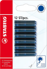 Stabilo Füllerpatronen - blau - Blister mit 12 Stück