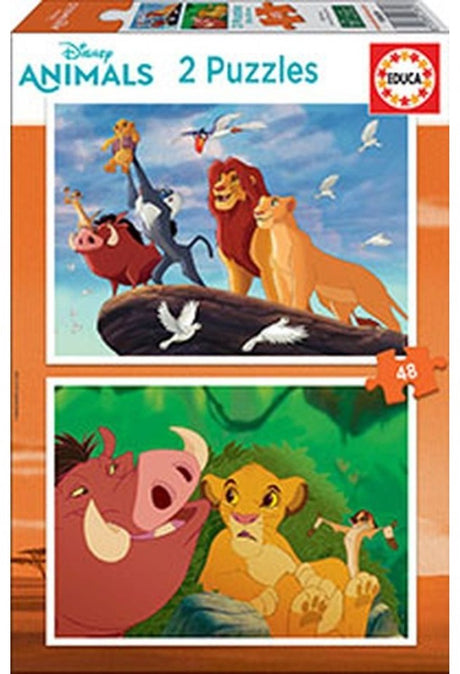 Educa - Puzzle - 2 x 48 Teile - Der König der Löwen