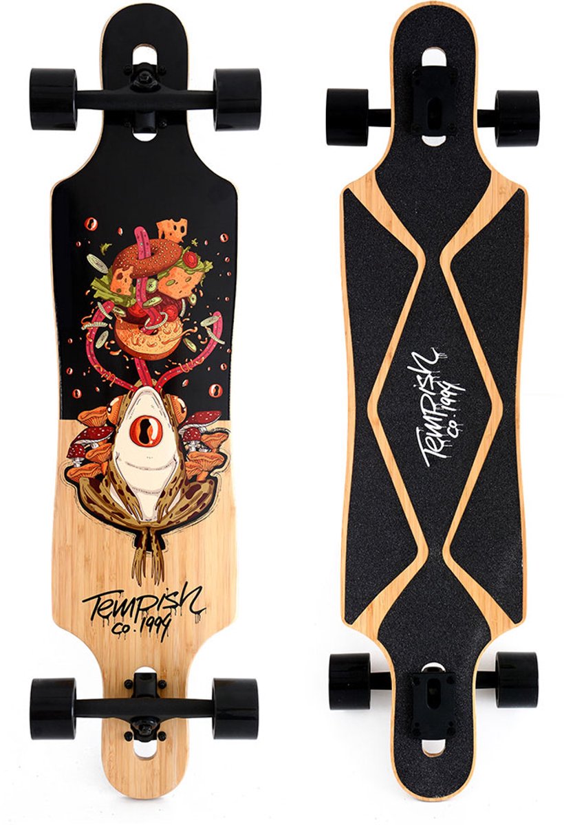 Tempish Frogman Drop-Through-Longboard – 38 Zoll (96 cm) – stabiles, komfortables Einsteigerboard