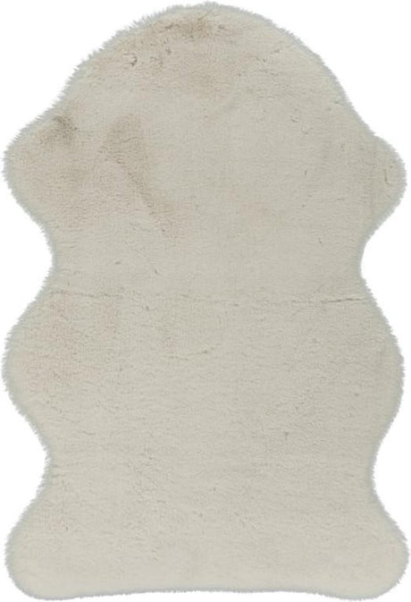 Lalee Cozy – Teppich – superweich – hoher Flor – rutschfest – Fellimitat – flauschiges Fell – 60 x 90 cm, elfenbeinfarben, gebrochenes Weiß