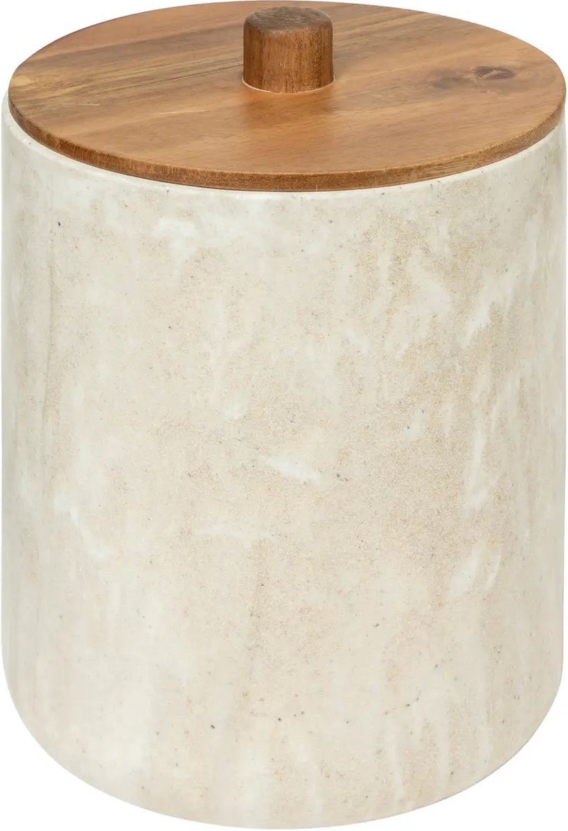 5Five® 5Five Como Abfallbehälter mit Deckel - Marmoreffekt - 5l - Beige