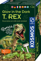 Kosmos leuchtet im Dunkeln und frisst einen T-Rex