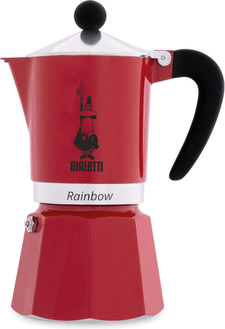 Regenbogenroter Perkolator von Bialetti – 300 ml – 6 Tassen – italienischer Espressokocher