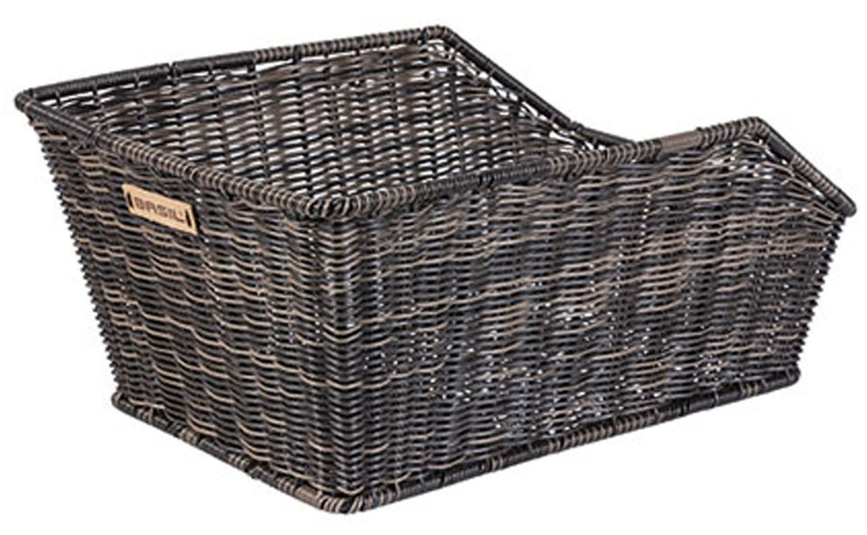 Basil Cento Rattan Look WSL - Panier à vélo - à l'arrière - y compris le système Basil WSL - Brown