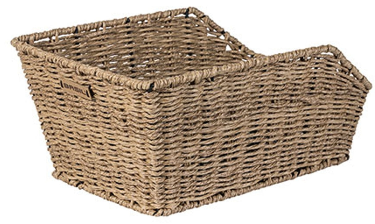 Basil Cento Rattan WSL bicycle basket on the back including WSL system light brown