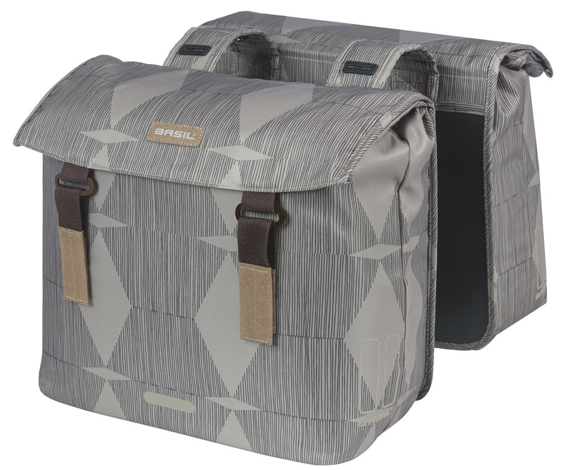 Basilel Elegance Doppelfahrradsack, Chateau Taupe, Recycling Pet, Universal Bridge, 40-49L