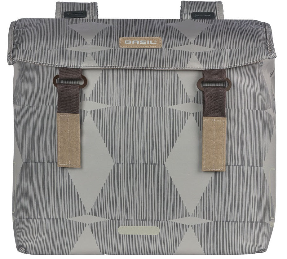 Basilel Elegance Doppelfahrradsack, Chateau Taupe, Recycling Pet, Universal Bridge, 40-49L