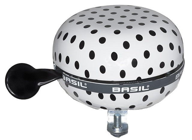 Basil Polkadot - Bicycle Bell - White Black