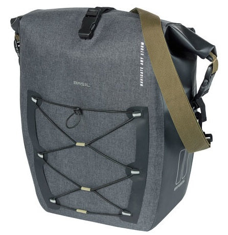 Basil Navigator Storm Mik Side Side Bicycle Bag - Sportovní a funkční taška na jedno kole - černá - 100% vodotěsná